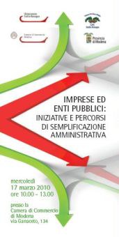 “Imprese ed Enti Pubblici: iniziative e percorsi di semplificazione amministrativa”