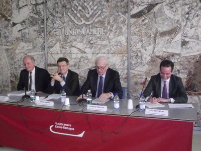 Da sinistra: Claudio Pasini, Pietro Ferrari, Giorgio Tabellini, Tito Nocentini