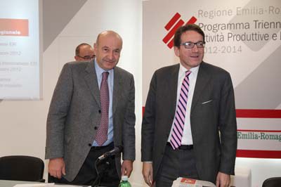 Carlo Alberto Roncarati Presidente Unioncamere Emilia-Romagna; Carlo Muzzarelli Assessore alle Attività Produttive della Regione Emilia-Romagna 